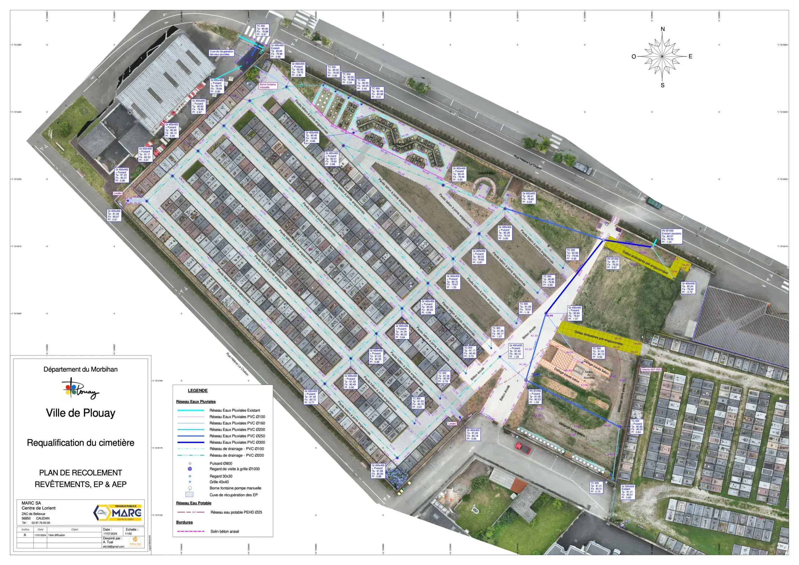 Réalisation Récolement : A0 PLOUAY CIMETIERE REC VRD