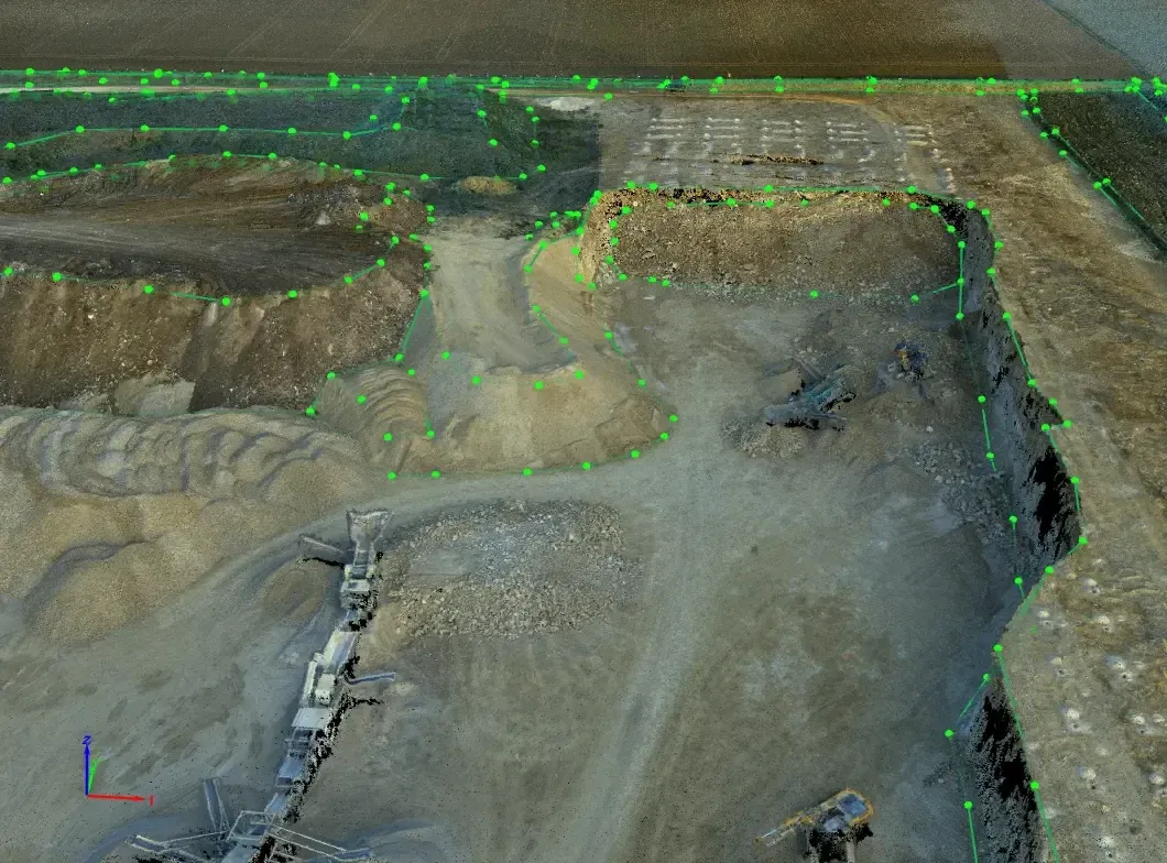 Nuage de points d’une carrière issu d’un relevé par drone