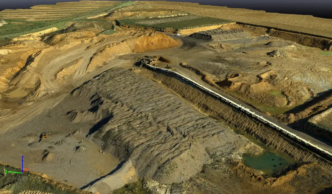 Modèle 3D d’une carrière issu d’un relevé par drone